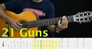21 Guns - Green Day - Fingerstyle Guitar Tutorial TAB + Chord + Lyric