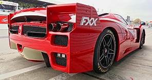 Ferrari FXX Evoluzione at Monza Racetrack - Screaming V12 Engine, Backfires & Glowing Brakes!