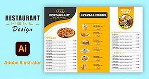 Restaurant Menu design in illustrator | Step by Step | Ready to print