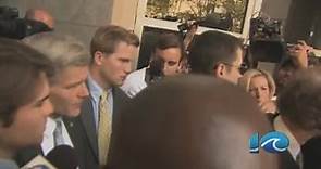 WAVY's Andy Fox interviews Bob McDonnell outside courthouse