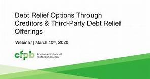 Symposium: Debt Relief Options Through Creditors & Third-Party Debt ...
