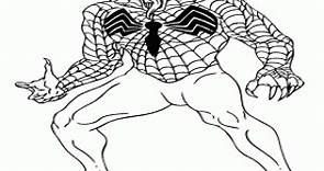 Venom, enemigo de Spiderman para colorear, pintar e imprimir