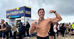 Joseph Baena Channels Dad Arnold Schwarzenegger While Competing in His First Triathlon