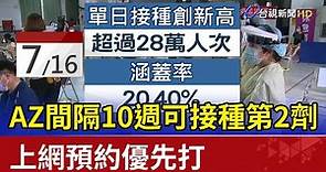 AZ間隔10週可接種第2劑 上網預約優先打