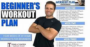 FREE 4 Week Beginner's Workout Plan - Total body workout plan to lose weight and tone muscle