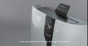 De'Longhi 14000 BTU Portable Air Conditioner, Dehumidifier & Fan + Cool Surround Remote w/Built-in Temperature Control Sensor & Quiet Mode, 700 sq ft, XLarge Room, Pinguino 8600 BTU (DOE), White