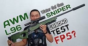 Sniper AWM L96 Water Gel Gun Blaster. WGG Unboxing, review, dan tes chrono.