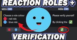 2021 How to make MEE6 REACTION ROLES + verification system (Easy Tutorial)
