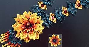 Çiçekli Huichol Kolye Yapımı Bölüm#1 | Flower Huichol Necklace Tutorial DIY Episode#1