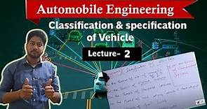 Classification & specification of Vehicle||L2||AE