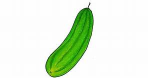 How to draw Cucumber easy and simple, cucumber drawing