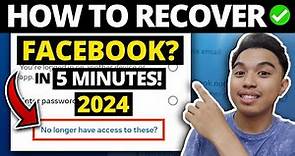 NEW! How to Recover Facebook Account Without Email and Phone Number 2024 l FACEBOOK RECOVERY 2024