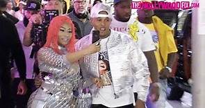 Nicki Minaj & Kenneth Petty Are Mobbed By Fans While Arriving To Her Fendi Collection Launch Party