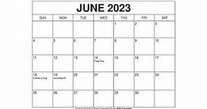 Free Printable June 2023 Calendar Templates With Holidays - Wiki Calendar