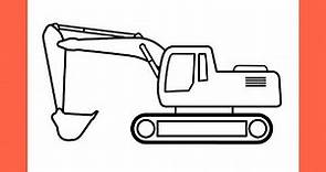 How to draw an EXCAVATOR easy / drawing excavator step by step