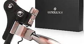 Wine Bottle Opener Corkscrew wine opener Set – Luxiluxy [2023 upgraded, does NOT break!] Including Foil Cutter, Bottle Stopper, Opener Stand and Extra Spiral - wine opener kit