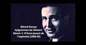 Gérard Souzay : The complete "Epigrammes de Clément Marot" (Ravel)