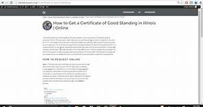 How to Get a Certificate of Good Standing in Illinois | Online