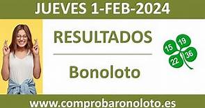 Resultado del sorteo Bonoloto del jueves 1 de febrero de 2024