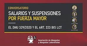⚖️ SALARIOS Y SUSPENSIONES POR FUERZA MAYOR: EL DNU 329/2020 Y EL ART. 223 BIS LCT ARGENTINA AAL⚖️