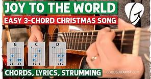 "Joy To The World" EASIEST Christmas Song Using G C D | Guitar Tutorial + Lesson