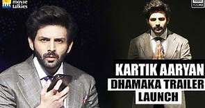 Kartik Aaryan as Arjun Pathak at the trailer launch of Dhamaka | Netflix