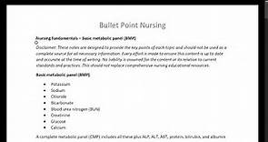 Basic Metabolic Panel (BMP) Fundamentals - Evidence-based nursing lecture