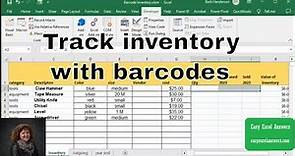 Track inventory with barcodes in Excel