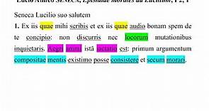 Lucio Anneo Seneca, "Epistulae morales ad Lucilium" : lettera 2, paragrafo 1 : traduzione e commento