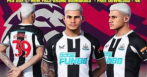 PES 2021 - NEW FACE/HAIR BRUNO GUIMARÃES [ NEWCASTLE] By:2D PES - ONLY PC - 4K