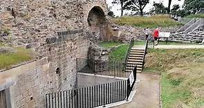 Walking around Pontefract Castle, Yorkshire, UK