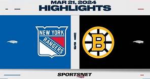 NHL Highlights | Rangers vs. Bruins - March 21, 2024