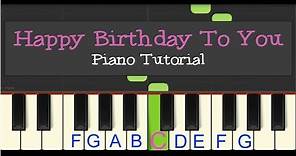 Easy Piano Tutorial: Happy Birthday to You! (slow tempo)