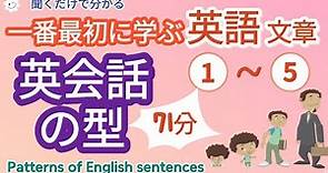 [English類型]一番最初に学ぶ 英語 文章 - 1~5 ,初心者でも聞くだけで自然に覚えられるやさしい英語,Patterns of English sentences