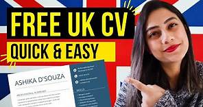 HOW TO MAKE A CV 🇬🇧 EASILY & IN MINUTES | Free UK CV Template 2022 | CV Format for Jobs