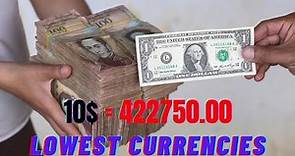 Top 10 Lowest Currencies In The World 2023