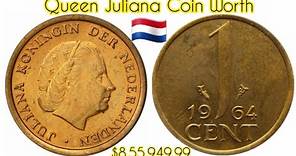 Queen Juliana One Cent Coin 1964 Netherlands Rare Coin Value and Worth - Unique Coin Of Netherlands