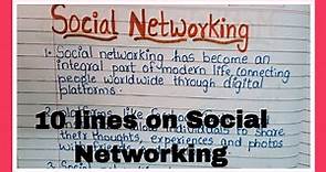 Social Networking 10 Lines In English/Essay On Social Networking/Social Networking In English