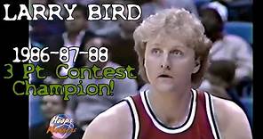 Larry Bird's Legendary 1986-87-88 3 Point Contest Champion Highlights (All Final Rounds)