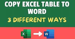 How to Copy Excel Table into MS Word (that auto updates)
