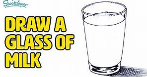 How to Draw a Glass of Milk - Easy Step-by-Step instructions