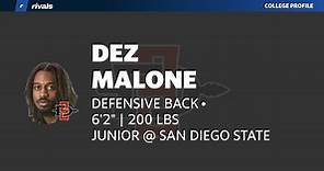 Dez Malone JUNIOR Defensive Back San Diego State