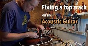 Top Crack Repair on an Acoustic Guitar - TR Crandall