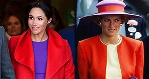 Meghan Markle Looks Like Princess Diana in Her Bold Red-and-Purple Outfit