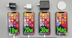 iPhone Charge Test: 18w vs 20w vs 30w vs MagSafe Charger!