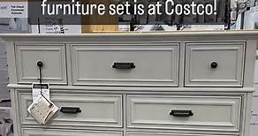 🛏 This gorgeous bedroom furniture set is at Costco! This includes a queen bed ($999.99), gentleman’s chest ($1049.99), tall chest ($999.99), and nightstand ($349.99)! #bedroomfurniture #bedroomdesign #costco