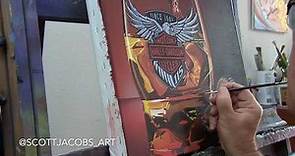 Scott Jacobs: Time Lapse of "Legendary Pour" 115th Harley Davidson painting - Jacobs Gallery