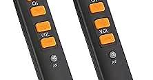 Big Button Learning Remote Control for Elderly,2Pack Universal Seniors Programmable Large 5 Keys Remote Control for TV/STB/DVD/DVB/HiFi/VCR, etc.