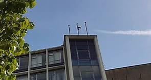 Rainbow flag flying over County Hall, Durham