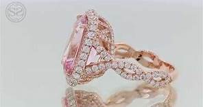 Rose Gold Morganite and Diamond Engagement Ring